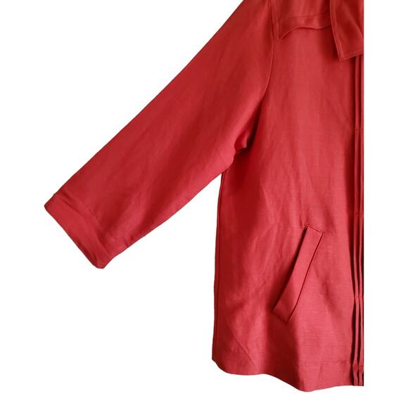 CHRISTOPHER CJ BANKS S M Blazer Jacket Orange Linen Blend 3/4 Sleeve 38" NEW NWT - Picture 4 of 8